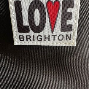 Brighton Black Bag with Red Heart Patch